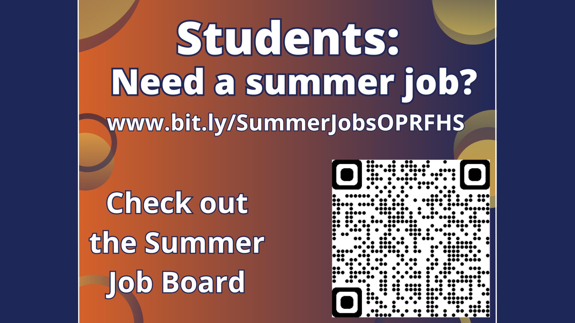 Summer job opportunities for students