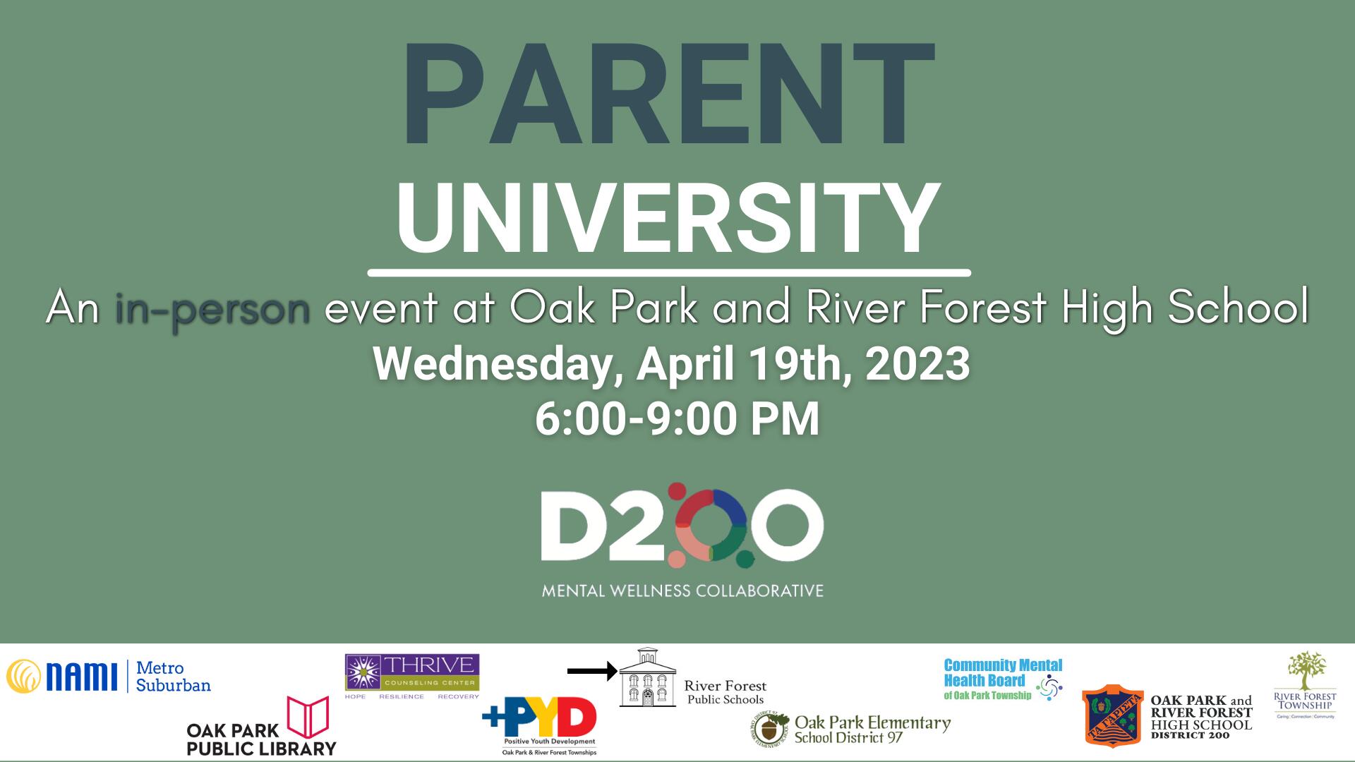 Save the date for Parent University